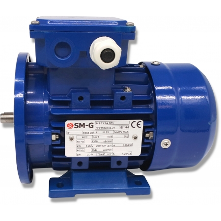 SILNIK ELEKTRYCZNY Z KOŁNIERZEM 0,25kW 400V 1370obr WAŁEK 11mm 3-FAZOWY